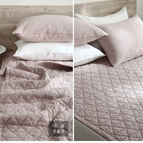 Chan he Aigle pigment pad- Pink Beige (3) Chăn hè thu cao cấp Hàn Quốc cotton- Aigle Pigment Pad