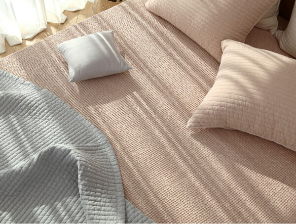 Moderwaffle ( Coral pink4) Chăn hè cao cấp gỗ sồi - Modal Waffle Spread