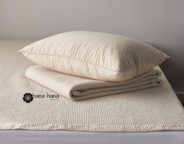 Mongle Organic Pigment Spread - Beige 4 Chăn hè thu Mongle Organic Pure Cotton Wash Pigment Line Quilting Spread